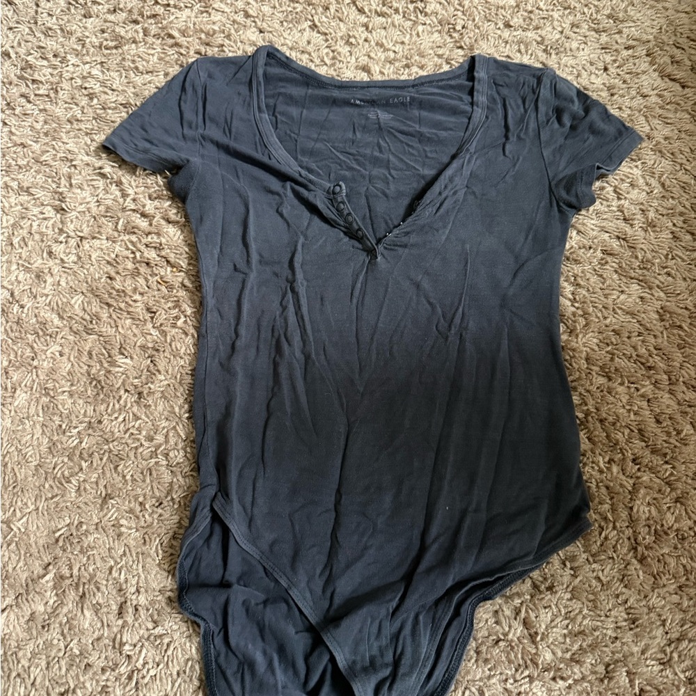 American Eagle Outfitters Charcoal Bodysuit